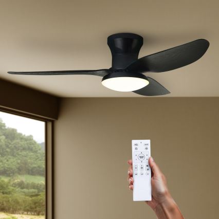 Brilagi - Ventilador de teto LED dimmerizável LED/30W/230V 3000-6500K preto + comando à distância