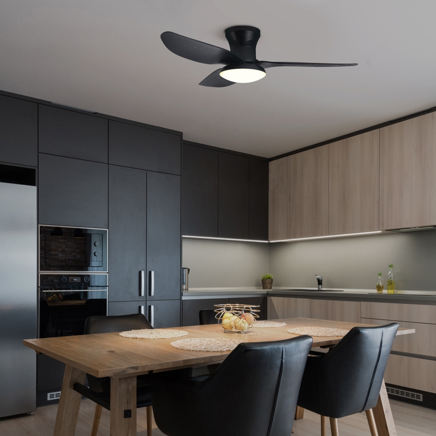Brilagi - Ventilador de teto LED dimmerizável LED/30W/230V 3000-6500K preto + comando à distância