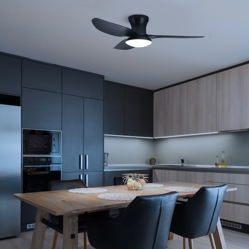 Brilagi - Ventilador de teto LED dimmerizável LED/30W/230V 3000-6500K preto + comando à distância