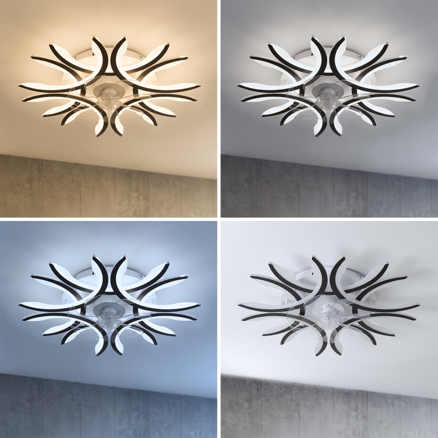 Brilagi - Ventilador de teto LED dimerizável LED/70W/230V 3000-6500K Ø 76 cm preto + comando remoto