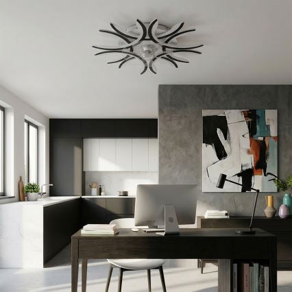 Brilagi - Ventilador de teto LED dimerizável LED/70W/230V 3000-6500K Ø 76 cm preto + comando remoto