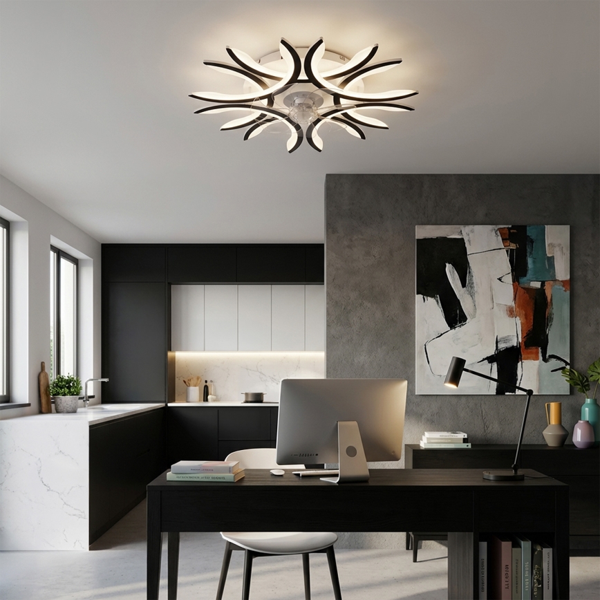 Brilagi - Ventilador de teto LED dimerizável LED/70W/230V 3000-6500K Ø 76 cm preto + comando remoto