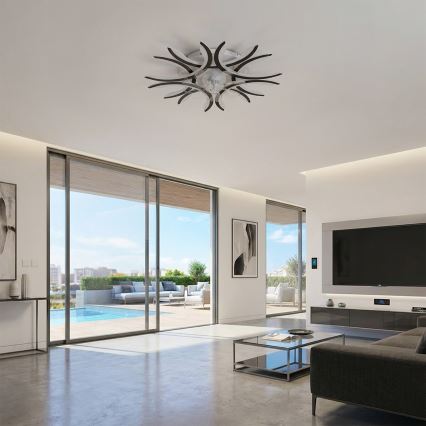 Brilagi - Ventilador de teto LED dimerizável LED/70W/230V 3000-6500K Ø 76 cm preto + comando remoto