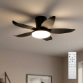 Brilagi - Ventilador de teto LED regulável, 32W/230V, diâmetro 95 cm, preto + comando remoto
