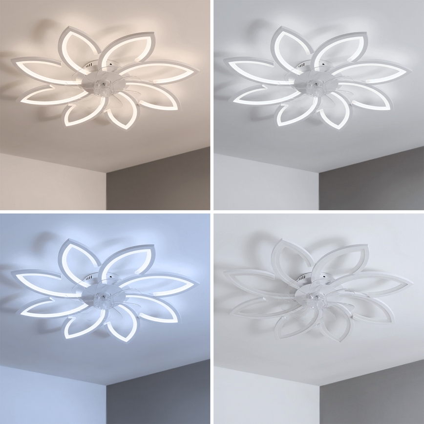 Brilagi - Ventilador de teto LED dimerizável LED/43W/230V 3000-6500K diâmetro 90 cm branco + controlo remoto