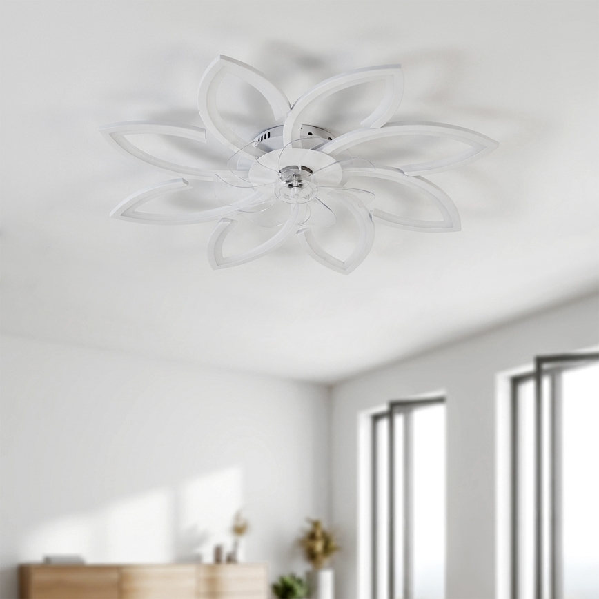 Brilagi - Ventilador de teto LED dimerizável LED/43W/230V 3000-6500K diâmetro 90 cm branco + controlo remoto