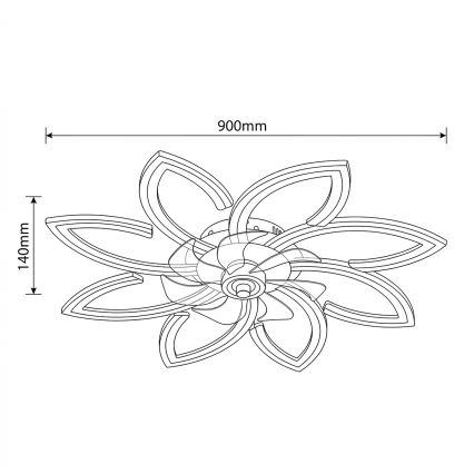 Brilagi - Ventilador de teto LED dimerizável LED/43W/230V 3000-6500K diâmetro 90 cm branco + controlo remoto