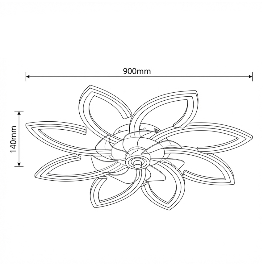 Brilagi - Ventilador de teto LED dimerizável LED/43W/230V 3000-6500K diâmetro 90 cm branco + controlo remoto