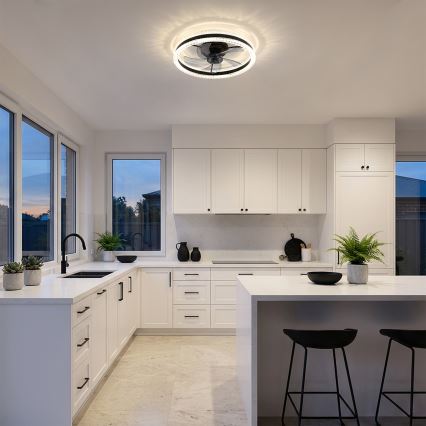 Brilagi - Ventilador de teto com luz LED regulável LED/62W/230V 3000-6500K diâmetro 50 cm preto + controlo remoto