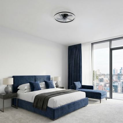 Brilagi - Ventilador de teto com luz LED regulável LED/62W/230V 3000-6500K diâmetro 50 cm preto + controlo remoto