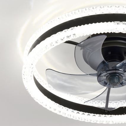 Brilagi - Ventilador de teto com luz LED regulável LED/62W/230V 3000-6500K diâmetro 50 cm preto + controlo remoto