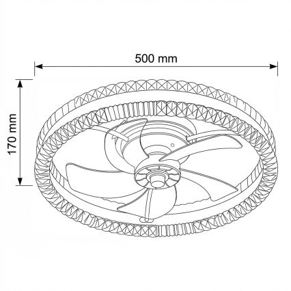 Brilagi - Ventilador de teto com luz LED regulável LED/62W/230V 3000-6500K diâmetro 50 cm preto + controlo remoto