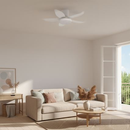 Brilagi - Ventilador de teto LED regulável LED/32W/230V 3000-6500K diâmetro 95 cm branco + controle remoto