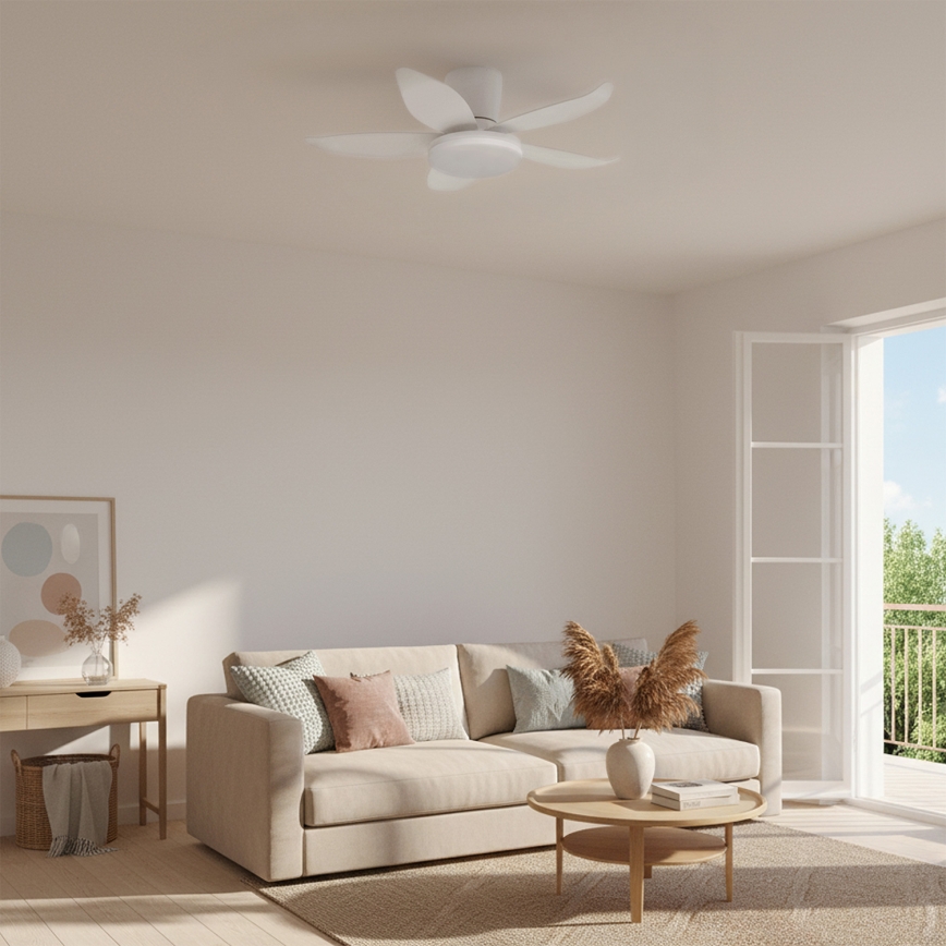 Brilagi - Ventilador de teto LED regulável LED/32W/230V 3000-6500K diâmetro 95 cm branco + controle remoto
