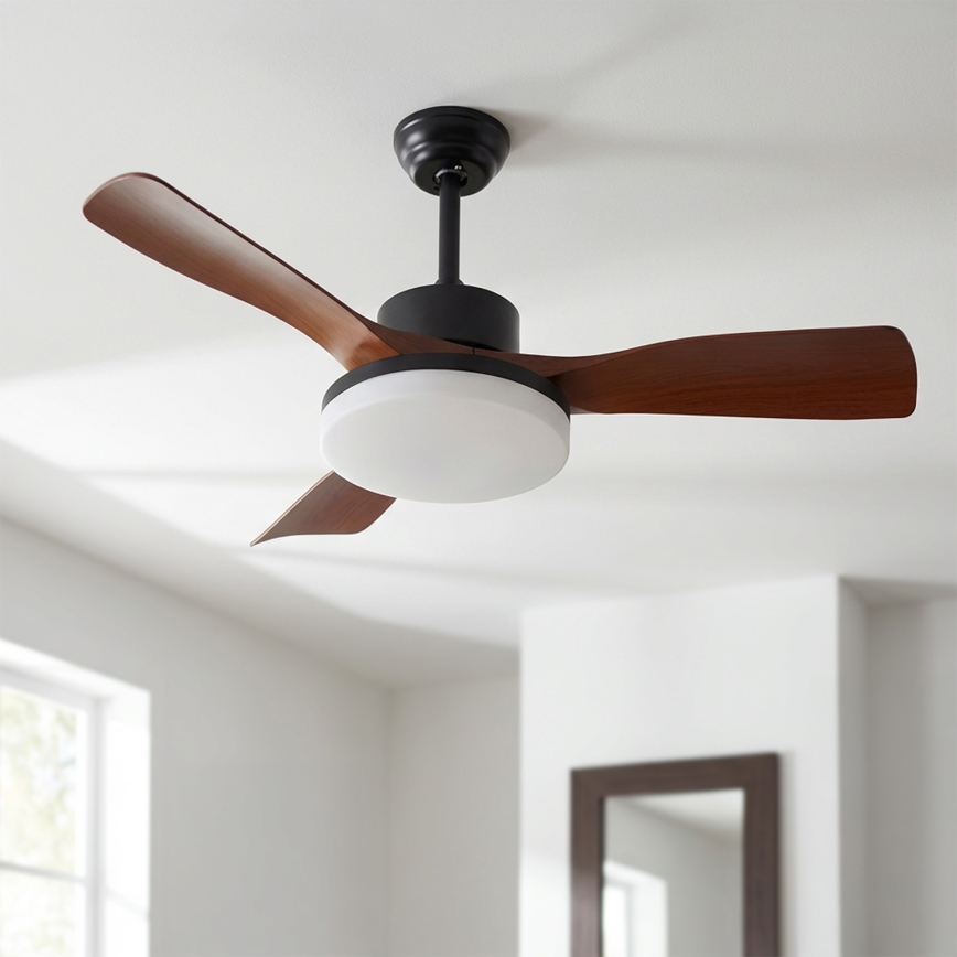 Brilagi - Ventilador de teto LED regulável LED/34W/230V 3000-6500K diâmetro 106 cm preto/castanho + controlo remoto