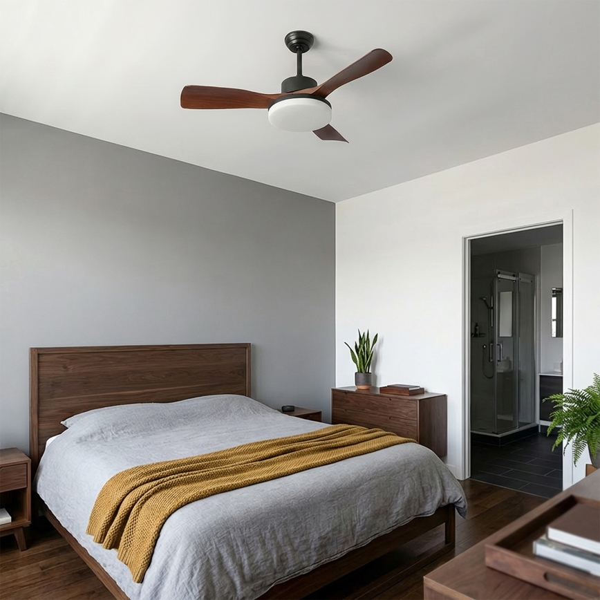 Brilagi - Ventilador de teto LED regulável LED/34W/230V 3000-6500K diâmetro 106 cm preto/castanho + controlo remoto