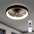 Brilagi - Ventilador de teto LED regulável LED/34W/230V 3000-6500K Ø 50 cm preto + comando remoto