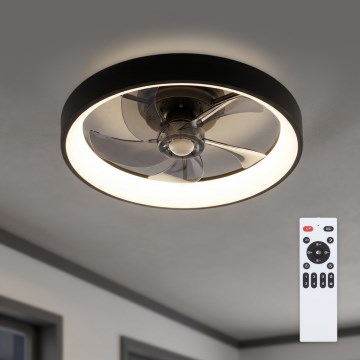 Brilagi - Ventilador de teto LED regulável LED/34W/230V 3000-6500K Ø 50 cm preto + comando remoto
