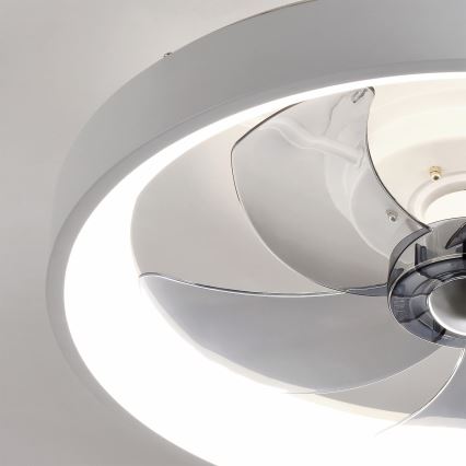 Brilagi - Ventilador de teto LED dimerizável, 34 W / 230 V, 3000–6500 K, Ø 50 cm, branco, com controlo remoto