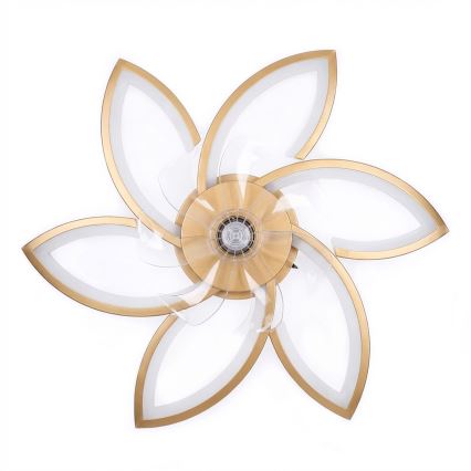 Brilagi - Ventilador de teto com luz LED regulável 34W/230V 3000-6500K Ø 78 cm dourado + controlo remoto
