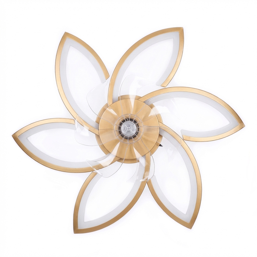 Brilagi - Ventilador de teto com luz LED regulável 34W/230V 3000-6500K Ø 78 cm dourado + controlo remoto