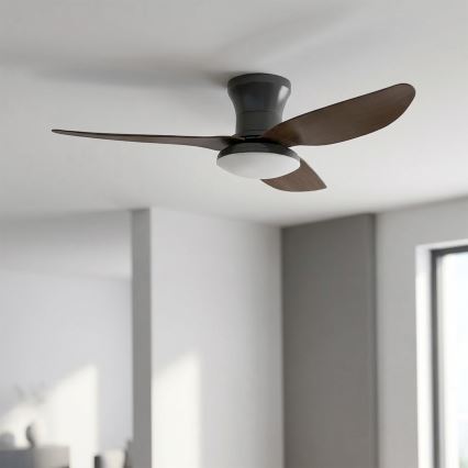 Brilagi - Ventilador de teto LED dimerizável LED/38W/230V 3000-6500K Ø 100 cm preto/castanho + controlo remoto