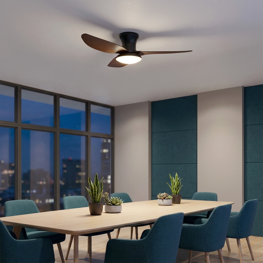 Brilagi - Ventilador de teto LED dimerizável LED/38W/230V 3000-6500K Ø 100 cm preto/castanho + controlo remoto