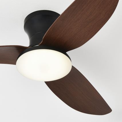 Brilagi - Ventilador de teto LED dimerizável LED/38W/230V 3000-6500K Ø 100 cm preto/castanho + controlo remoto