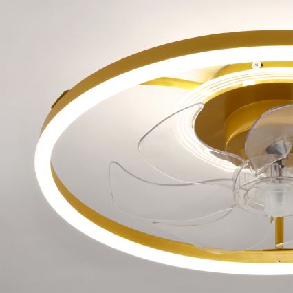Brilagi - Ventilador de teto LED dimerizável LED/66W/230V 3000-6500K diâmetro 55 cm branco/dourado + comando à distância