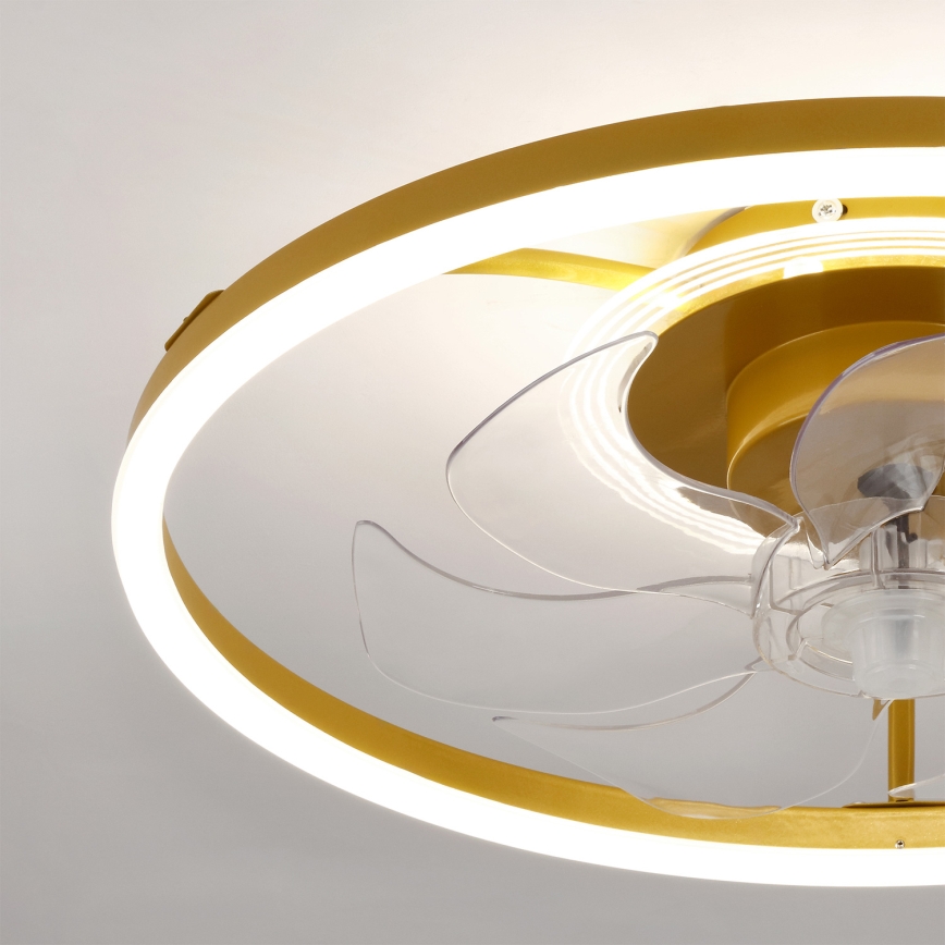 Brilagi - Ventilador de teto LED dimerizável LED/66W/230V 3000-6500K diâmetro 55 cm branco/dourado + comando à distância