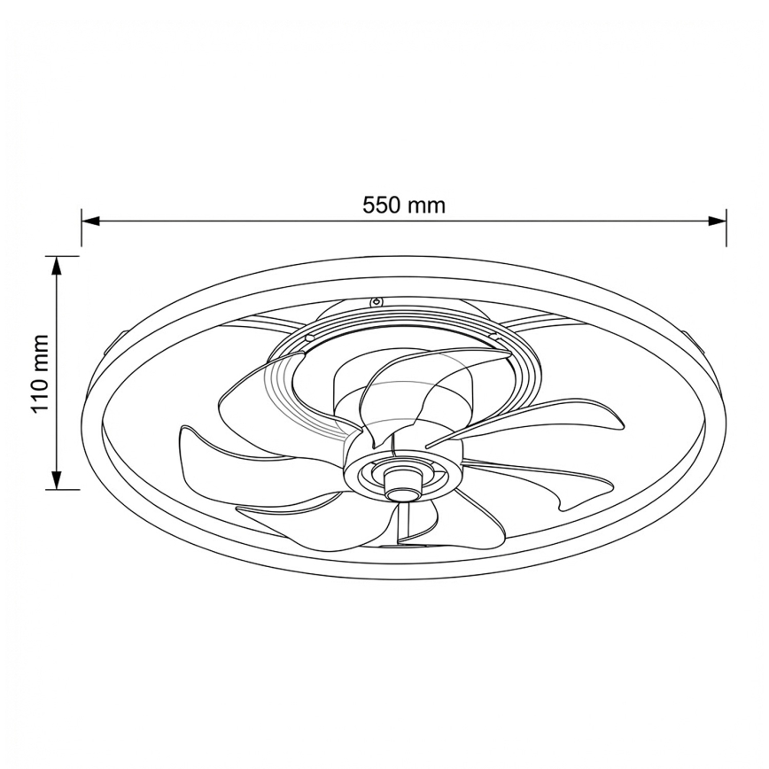 Brilagi - Ventilador de teto LED dimerizável LED/66W/230V 3000-6500K diâmetro 55 cm branco/dourado + comando à distância