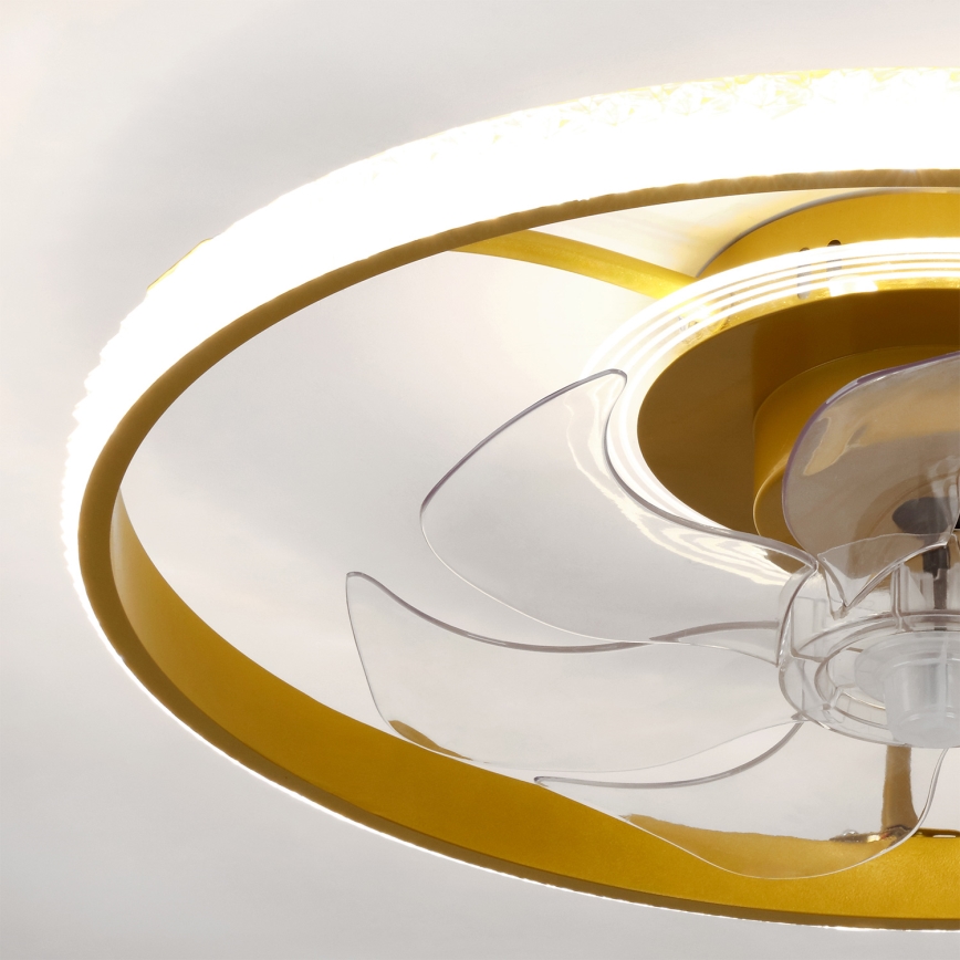 Brilagi - Ventilador de teto dimerizável com LED/66W/230V 3000-6500K Ø 55 cm branco/dourado + comando remoto