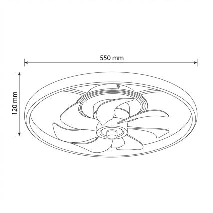 Brilagi - Ventilador de teto dimerizável com LED/66W/230V 3000-6500K Ø 55 cm branco/dourado + comando remoto
