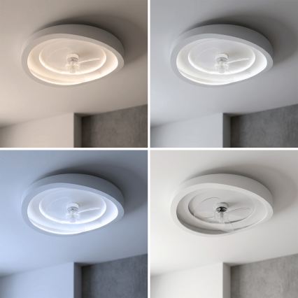 Brilagi - Ventoinha de teto LED regulável LED/80W/230V 3000-6500K diâmetro 50 cm branca + controlo remoto