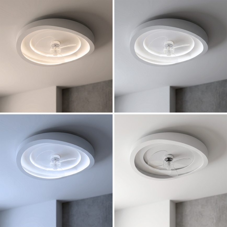 Brilagi - Ventoinha de teto LED regulável LED/80W/230V 3000-6500K diâmetro 50 cm branca + controlo remoto