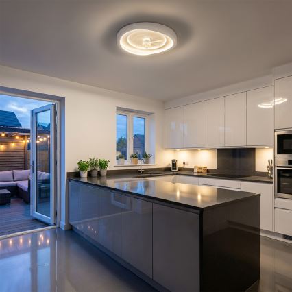 Brilagi - Ventoinha de teto LED regulável LED/80W/230V 3000-6500K diâmetro 50 cm branca + controlo remoto