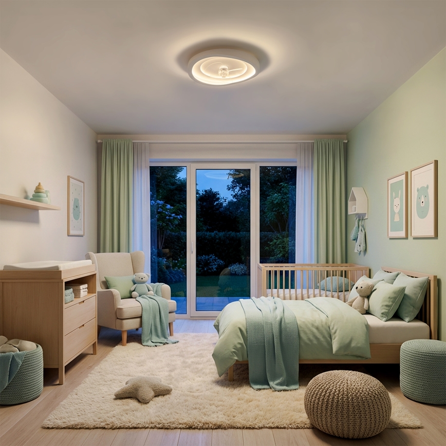 Brilagi - Ventoinha de teto LED regulável LED/80W/230V 3000-6500K diâmetro 50 cm branca + controlo remoto