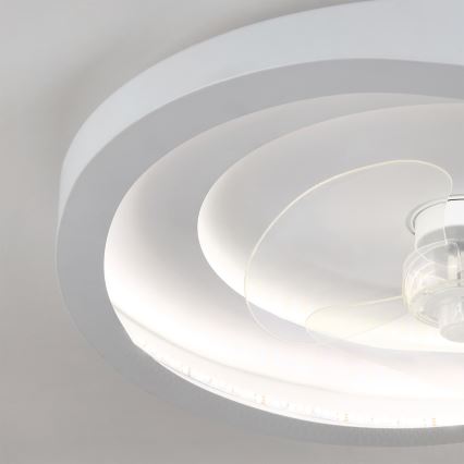 Brilagi - Ventoinha de teto LED regulável LED/80W/230V 3000-6500K diâmetro 50 cm branca + controlo remoto