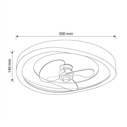 Brilagi - Ventoinha de teto LED regulável LED/80W/230V 3000-6500K diâmetro 50 cm branca + controlo remoto
