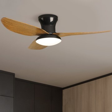 Brilagi - Ventoinha de teto LED com regulação LED/30W/230V 3000-6500K preto/castanho + comando