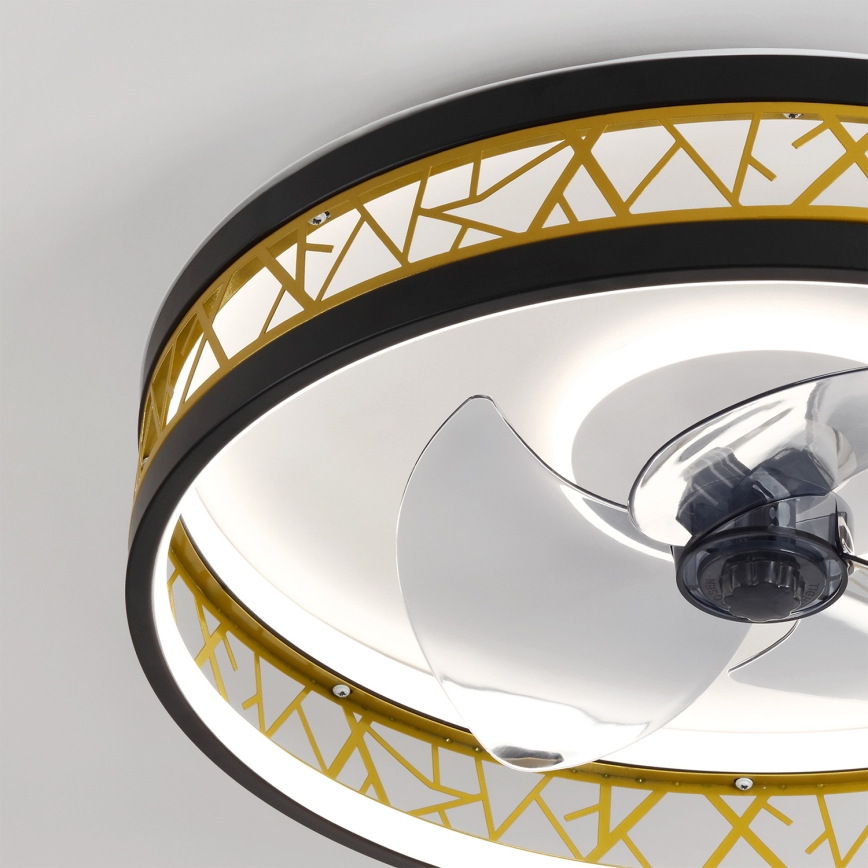 Brilagi - Ventilador de teto LED dimerizável LED/34W/230V 3000-6500K Ø 50 cm preto/dourado + controlo remoto