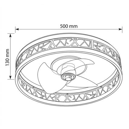 Brilagi - Ventilador de teto LED dimerizável LED/34W/230V 3000-6500K Ø 50 cm preto/dourado + controlo remoto