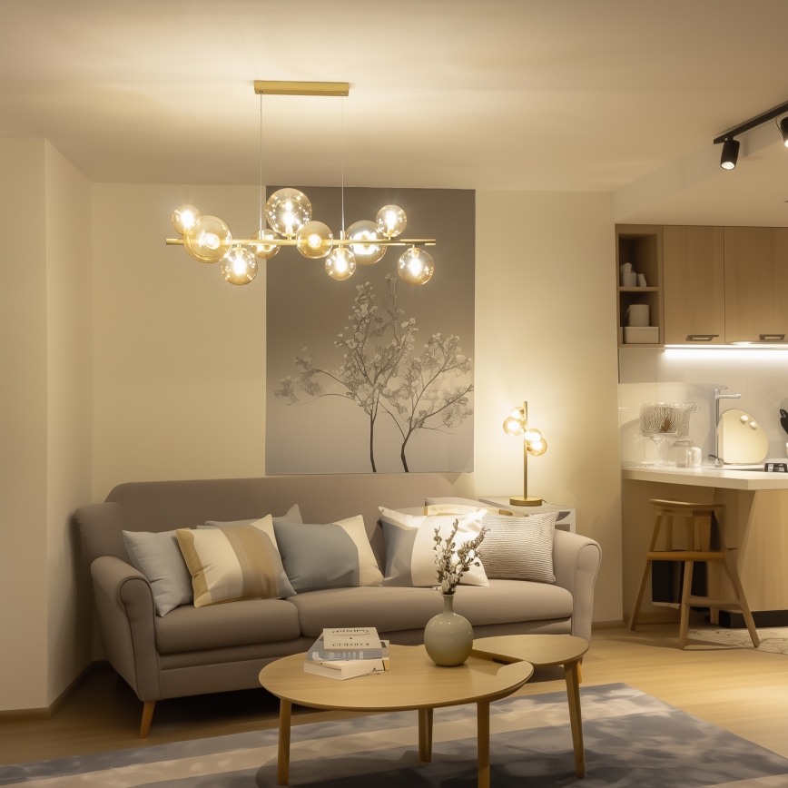 Brilagi - Vidro de substituição dourado para lustre, aplique e candeeiro MISTEL, MILLA Ø 15 cm