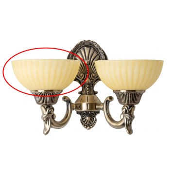 Brilagi - Vidro de substituição para arandela CLASSIC E14, Ø 16 cm, bege