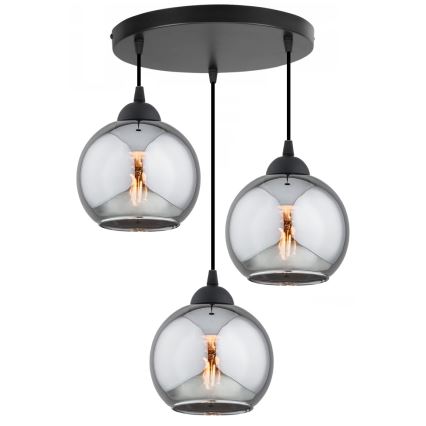 Brilagi - Vidro de substituição para lustre DIOR E27, diâmetro 15 cm, cinzento fumado