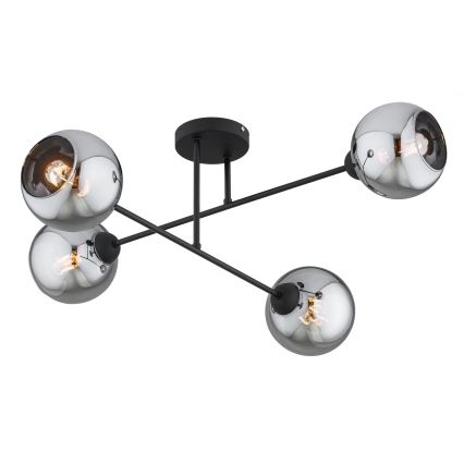 Brilagi - Vidro de substituição para lustre DIOR E27, diâmetro 15 cm, cinzento fumado
