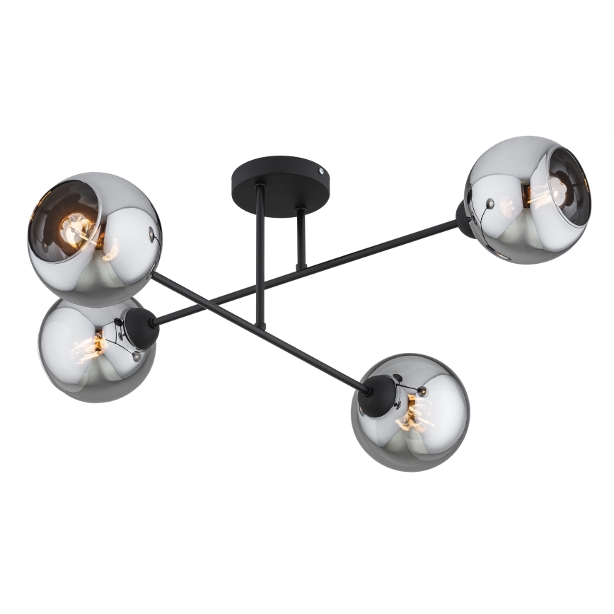 Brilagi - Vidro de substituição para lustre DIOR E27, diâmetro 15 cm, cinzento fumado