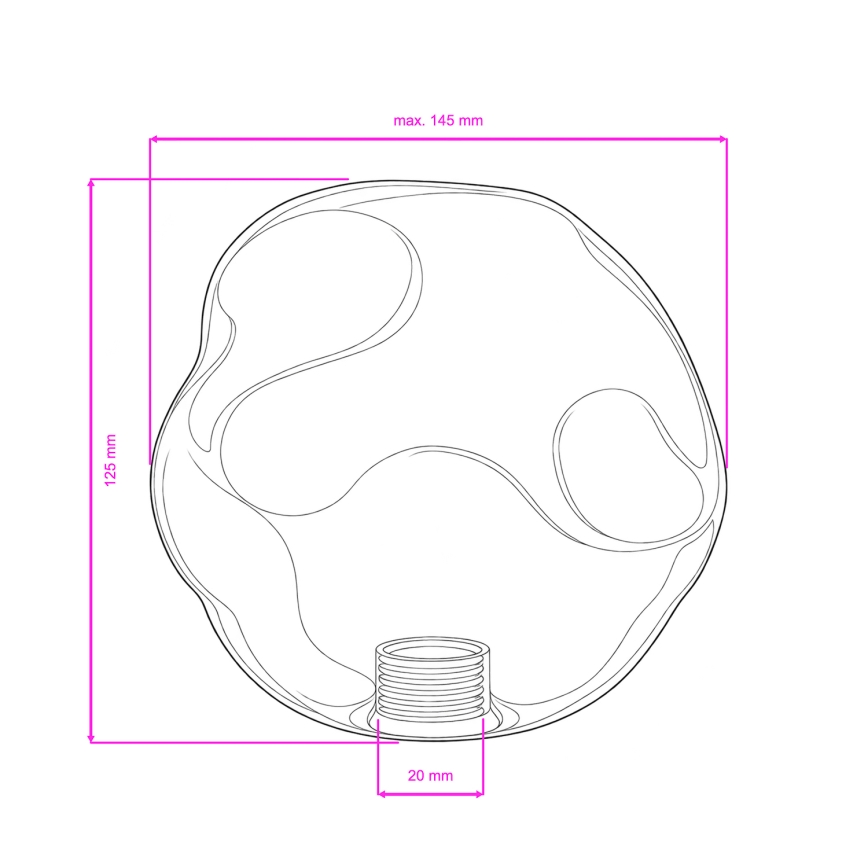 BRILAGI - Vidro de reposição para lustre, aplique e candeeiro de teto LAVA/VULCANO G9 Ø 15 cm, bege fumê