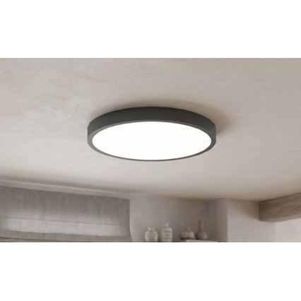BRILAGI - Candeeiro de tecto LED para casa de banho com sensor ZENNA LED/24W/230V Ø 35 cm IP44 antracite + controlo remoto
