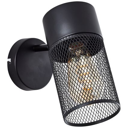 Brilliant - Aplique de parede com spot KAMOLO 1xE27/40W/230V preto